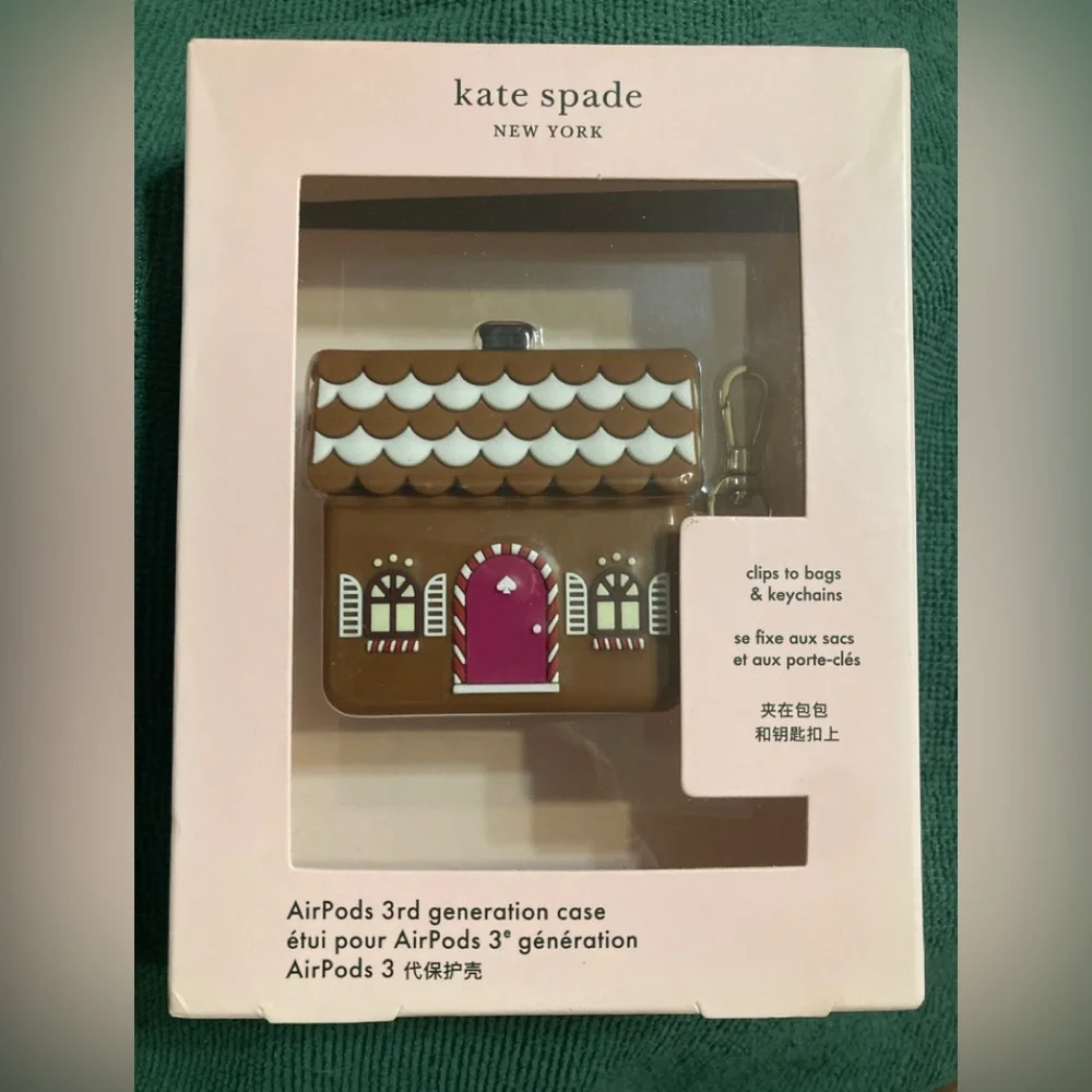 NIB Kate Spade Brown Gingerbread AirPods Case